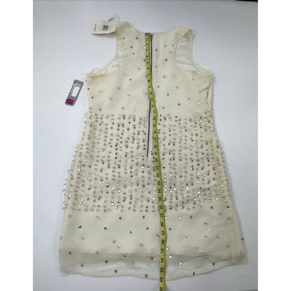 Chelsea Violet Shift Dress Womens Large Beige Sequins Sleeveless Lined $118 NEW - Picture 12 of 12
